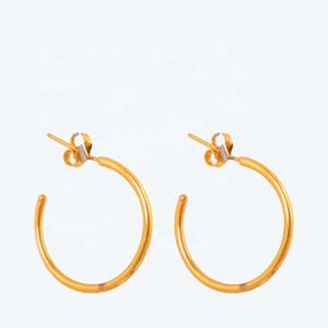 Pendiente de aro de plata Serling 925 Pendiente de aro chapado en oro de 18K para mujer y Niña Pendiente de aro - Product Image 4