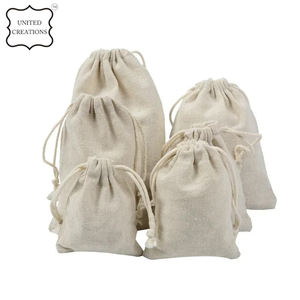 Sac à cordon en coton biologique écologique personnalisé, petite toile blanche avec logo imprimé pour le shopping - Product Image 2