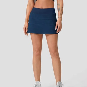 Pantalones cortos de entrenamiento a cuadros de cintura alta para mujer, Falda plisada de tenis Pickleball deportiva con logotipo personalizado para gimnasio con estilo informal y bolsillos - Product Image 4