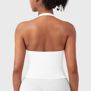 Women's New Breathable <b>Sleeveless</b> Gym Exercise Yoga Tank <b>Tops</b> Activewear Singlet Workout Vest Backless Sports Shirts for Running - Product Image 2