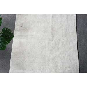 Alfombra de lana de retazos blanca moderna con respaldo de látex, alfombra tradicional turca ecológica de 2.2x6ft para el hogar y el comedor - Product Image 5
