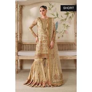 Ensemble de costume pour femme en tissu filet brodé couleur sable 100% polyester Ch14-02 non cousu - Product Image 2