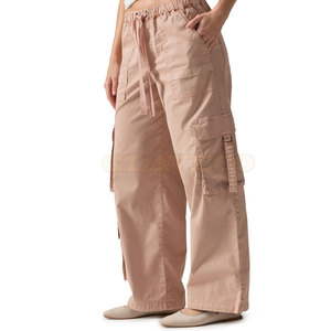 Pantalon cargo pour femme de qualité supérieure, haut de gamme, couleur unie, confortable, en vente - Product Image 3