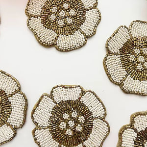 MS HANDICRAFT Handmade Beaded <b>Coasters</b>-Classic <b>Drink</b> <b>Coasters</b> Polyester Backing (4x4 Inch) for Church Religious Gifts Portable - Product Image 1