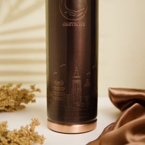 Vasos ayurvédicos martillados de cobre puro 100% al por mayor, botellas de pureza de 34 onzas/1 litro, recipientes de agua de refrigeración a prueba de fugas de fábrica - Product Image 3