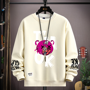 เสื้อสเวตเตอร์ผู้ชายฤดูใบไม้ผลิเสื้อยืดแขนยาวพิมพ์ลายหมีการ์ตูนเกาหลีเสื้อฮาราจูกุแฟชั่นผู้ชายเสื้อคอกลม2024ใหม่ - Product Image 3