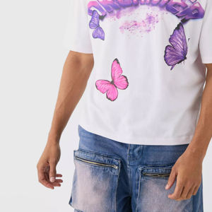 Camiseta al por Mayor Estampada con Serigrafía, 180 GSM, Larga, con Patrón Sólido para Impresión Bajo Demanda - Product Image 3