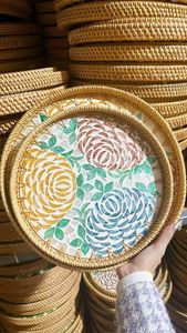 Plateau Rectangulaire en Rotin Lavé | Plateau Décoratif en Rotin Motifs de Décoration VietNam - Product Image 6