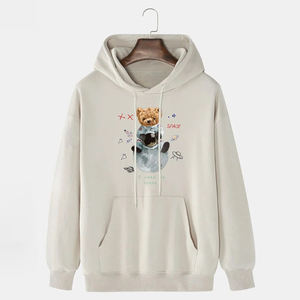 OEM personalizable 550 GSM 100% algodón polar pulóver con capucha hombres DTF Logo Transferencia de Calor peso pesado Sudadera Capucha sólido invierno - Product Image 5