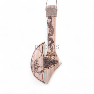 Hacha maorí rústica clásica, colgante de pared hecho a mano de madera maciza, Color personalizado, decoración del hogar, detalles de pared - Product Image 2