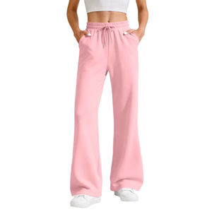 Pantalones Jogger Acampanados para Mujer al por Mayor, 100% Algodón, Transpirables, Suaves, Holgados, de Pierna Recta y Ancha, Pantalones Deportivos en Venta - Product Image 4