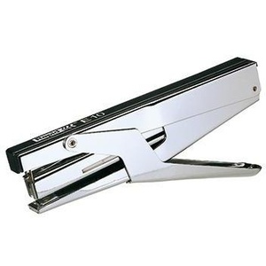 Para Rapid E10 No. 10 grapadoras fijas/desmontables con capacidad para 15 hojas, construcción de metal/plástico, acabado cromado/negro - Product Image 1