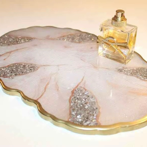 Resin <b>Decorative</b> Tray in Multiple Colors Round Shape Home <b>Decor</b> Resin Tray High Quality - Product Image 1