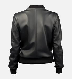 Chaqueta de moto personalizada para mujer Ajuste elegante PU/Opciones de cuero de piel de oveja genuina Algodón de punto MOQ bajo Producción a granel disponible - Product Image 4