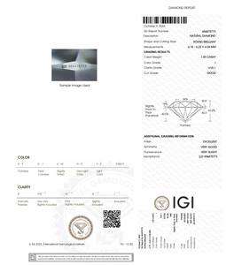 B2B อัญมณีสำหรับ Gia ได้รับการรับรอง1.00 CT เพชรกลมสีขาวธรรมชาติ I Color FL flow ความบริสุทธิ์หินขัดแบบเจียระไนแบบบริสุทธิ์ - Product Image 5