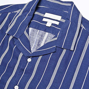 Best Selling <b>Men</b> <b>Cuban</b> Collar <b>Shirts</b> Custom Private Label Trendy Breathable Design With Horn Button Closure <b>Cuban</b> Collar <b>Shirt</b> - Product Image 5