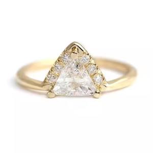 Fourniture directe d'usine classique coupe ronde diamant cultivé en laboratoire 10K / 14K/ 18K or jaune bague de fiançailles/mariage pour les femmes - Product Image 6