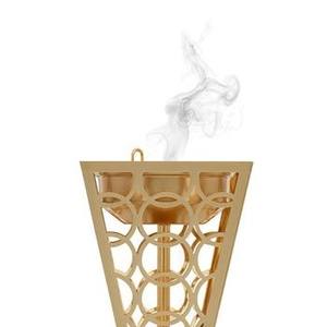 Best Seller Steel Incense Burner with Gold Finish Etching Design Arabic Middle Eastern Style Burner with Decorative Center <b>Ball</b> - Product Image 4