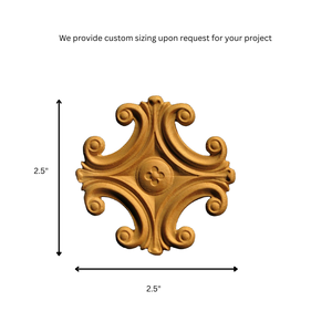 Decorative Wooden Carving <b>Applique</b> Solid Wood Onlay Vintage Wooden Ornament Furniture Door Wall Elegant Home Interior Onlay - Product Image 2