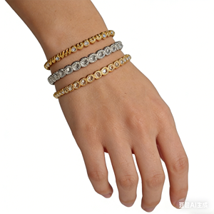 Brazalete de Acero Inoxidable Vintage para Mujer con Pedrería, Joyería de Moda en Color Dorado y Plateado, Elegante, Talla Única - Product Image 6