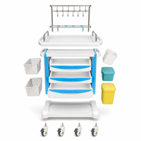 Chariot médical moderne pour hôpital, chariot de soins infirmiers en ABS, 3 tiroirs, étagère utilitaire en plastique durable avec verrou pour atelier et supermarché