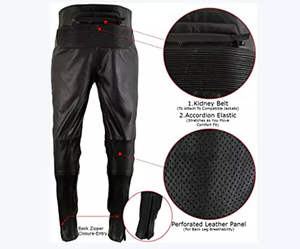 Pantalones de Motocicleta para Hombre, Estilo Urbano, Corte Ajustado, Rectos, de Cuero Impermeable de Alta Calidad, Color Sólido, MOQ Bajo - Product Image 5