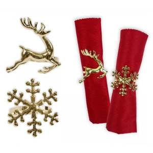 Anillo de Servilleta de Reno de Metal Contemporáneo que Ofrece un Aspecto Moderno y Limpio para Decoraciones de Mesa Navideñas Sofisticadas - Product Image 4