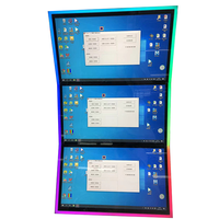 Casing logam 27-55 inci layar datar 10 titik LCD layar sentuh kapasitif Monitor untuk mesin tertanam