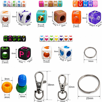 Kit de fabrication de porte-clés DIY avec perles poney, perles lettres, perles alphabet acryliques, fermoirs mousquetons et cordons – Ensemble de loisirs créatifs pour bijoux