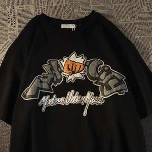 Poids lourd 100% coton 3D surdimensionné unisexe Tee hommes mousse 3D sérigraphie Logo T-shirts personnalisé bouffée impression Boxy Fit hommes T-Shirt - Product Image 3