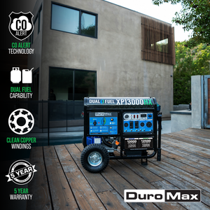 Générateur portable à gaz DuroMax XP13000HX de 13 000 watts avec alerte CO et onduleur à onde sinusoïdale modifiée - Product Image 2