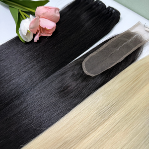 Cheveux naturels 100% vetnamiens bruts dentelle fermeture Double cheveux étirés Transparent HD suisse dentelle fermeture - Product Image 1