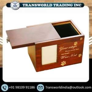 High Quality Luxury Handmade Bamboo Wooden Eco Friendly Engraved Pet Urn Ashes Cremation <b>Memorial</b> Keepsake Box Available Sale - Product Image 2