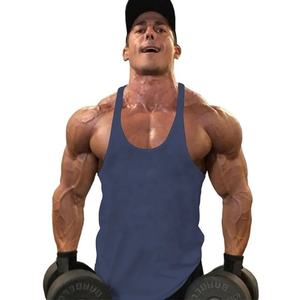 Camiseta sin mangas deportiva para hombre, ropa deportiva masculina de talla grande con logotipo personalizado, sin mangas, venta al por mayor - Product Image 3