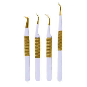 Pince à épiler professionnelle en acier durable, extension de cils noire, nouveau logo personnalisé, poignée en diamant - Product Image 2