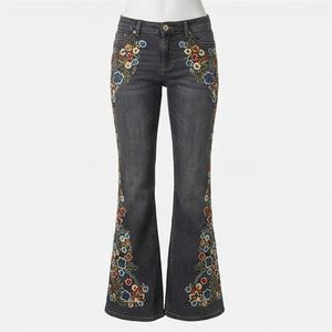 Pantalones Vaqueros Acampanados de Mezclilla para Mujer, de Secado Rápido, Transpirables, Cómodos, Hechos a Medida, Moda Urbana, Pantalones de Mujer - Product Image 1