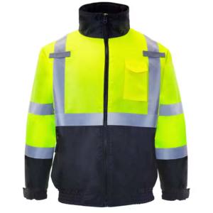 Chaqueta de Invierno Unisex Reflectante de Seguridad Vial, Impermeable, Cortavientos, Transpirable, con Cuello Alto de Pana y Logotipo Frontal - Product Image 1