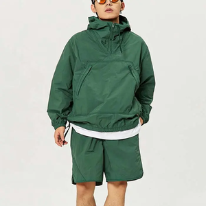 2025 traje de jogging en blanco personalizado conjunto corto de nailon cortavientos conjunto de pantalones cortos para hombre de dos piezas cortavientos ropa de calle conjunto de pantalones cortos para hombres - Product Image 3