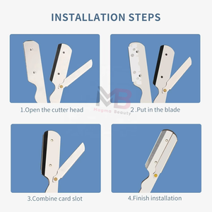 Rasoirs de barbier à lame interchangeable à poignée personnalisée les plus vendus, logo personnalisé, impression personnalisée, rasoirs de barbier coulissants - Product Image 5