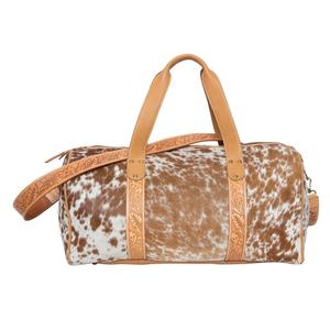 Nueva venta al por mayor bohemio diseñador de cuero de vaca genuino personalizado mujeres Casual mano Tooled Duffle Bag Western Travel Bag - Product Image 2