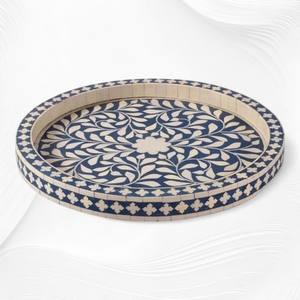 Plateau de service décoratif en incrustation d'os et de résine, spécial pour le petit-déjeuner, vaisselle et décoration intérieure, plateau de service de style campagnard au meilleur prix - Product Image 6