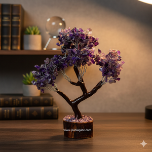 Arbre en pierres précieuses d'améthyste fait main, écologique, en gros, 300 perles, cristaux naturels, décorations sur le thème de l'amour, chakra - Product Image 1