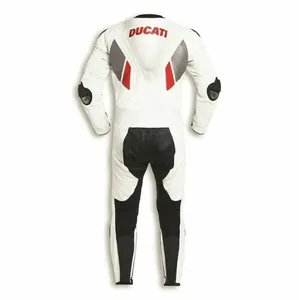 Ducati da trắng xe máy đua phù hợp với một mảnh MOTO GP xe máy cưỡi phù hợp với, CE bọc thép da bò da biker Jumpsuit - Product Image 5