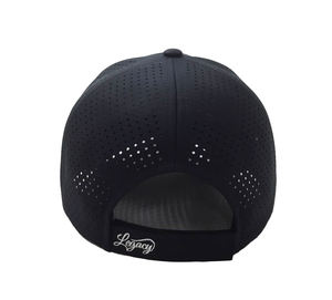 ODM Custom 2D gorras de béisbol bordadas agujeros cortados con láser ala precurvada 6 paneles gorras deportivas de rendimiento con diseño de logotipo personalizado - Product Image 4