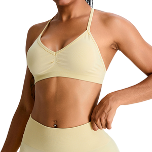 Sujetador deportivo de alto soporte para mujer, ligero, transpirable, sin costuras, para gimnasio, Fitness, estampado de logotipo personalizado, de alta calidad, más Reversible - Product Image 3