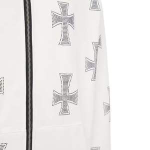 เสื้อฮู้ดผู้ชายสไตล์สตรีทแวร์ฮิปฮอป ลวดลายพิมพ์ลายคริสตัล ทรงโอเวอร์ไซส์ สไตล์วินเทจฟอกสี  ขายดี - Product Image 5