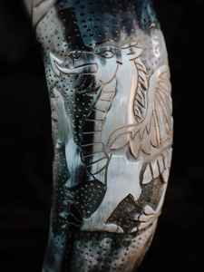 Corne de buffle écologique naturelle Viking sculpture corne à boire en laiton antique Style animal poli à des fins décoratives - Product Image 2