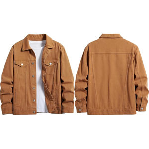 แจ็กเก็ตยีนส์วินเทจของผู้ชายเสื้อโค้ทแฟชั่นผ้าคอตตอน100% มาใหม่ล่าสุดสีสันสดใสสำหรับฤดูร้อน - Product Image 6