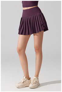 Aoyema Custom Women Sports Wear Hüftlift mit hoher Taille Plissee Sport Kurzes Kleid Eingebaute Shorts mit elastischem Tennis rock - Product Image 5