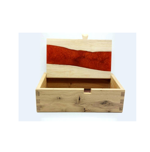 Caja de joyería rectangular lujosa hecha a mano de madera y resina, caja de joyería decorativa para el hogar, precio barato - Product Image 5
